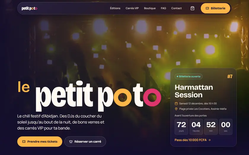 Capture d'écran du site Le Petit Poto