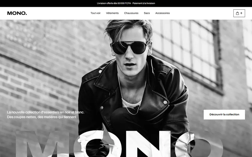 Capture d'écran du site MONO.